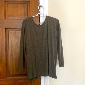 Olive colored knot back sweater